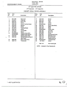 Cabinet, Drum, Heater Assembly Page 2 parts for Frigidaire Dryer 7308-87C from AppliancePartsPros.com