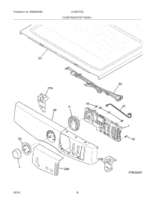 07 - Controls / Top Panel parts for Frigidaire Dryer CAQE7072LW0 from AppliancePartsPros.com