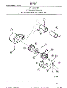 Motor, Fan Housing And Exhaust Duct parts for Frigidaire Dryer 8589-87A from AppliancePartsPros.com