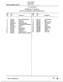 Motor, Fan Housing And Exhaust Duct Page 2 parts for Frigidaire Dryer 8589-87A from AppliancePartsPros.com
