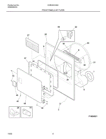 05 - Front Panel / Lint Filter parts for Frigidaire Dryer CGR3600AS3 from AppliancePartsPros.com