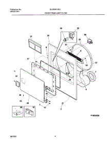 05 - Frnt Pnl,Door parts for Frigidaire Dryer GLGR341AS1 from AppliancePartsPros.com