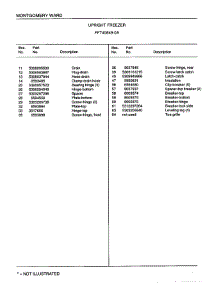 Upright Freezer Page 4 parts for Frigidaire Freezer 40849A from AppliancePartsPros.com