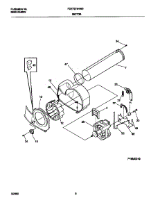 05 - P16m0019 Motor,Blower parts for Frigidaire Dryer FDE7974HW0 from AppliancePartsPros.com