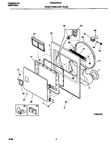 03 - P16d0018 Frnt Pnl, Door parts for Frigidaire Dryer FDG647RFS0 from AppliancePartsPros.com