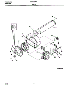05 - P16m0016 Motor, Blower parts for Frigidaire Dryer FDG647RFS0 from AppliancePartsPros.com