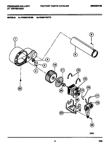 05 - Motor, Fan Housing, Exhaust Duct parts for Frigidaire Dryer FDG847GCT0 from AppliancePartsPros.com