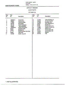 Door parts for Frigidaire Freezer 44057-OA from AppliancePartsPros.com