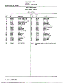 Electrical parts for Frigidaire Freezer 44057-OA from AppliancePartsPros.com