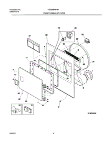 05 - Frnt Pnl,Door parts for Frigidaire Dryer FDGS69RHW1 from AppliancePartsPros.com