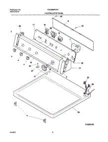 07 - Control Panel parts for Frigidaire Dryer FDGS69RHW1 from AppliancePartsPros.com