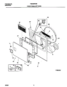 03 - P16d0022 Frnt Pnl,Door parts for Frigidaire Dryer FSE346RHS0 from AppliancePartsPros.com
