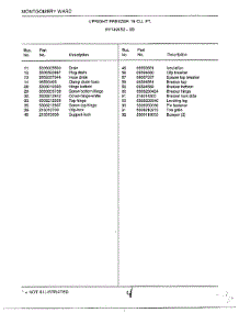 Upright Freezer 19 Cubic Feet Page 4 parts for Frigidaire Freezer 49152-0B from AppliancePartsPros.com