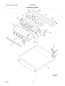 07 - Controls / Top Panel parts for Frigidaire Dryer FERB7800DS0 from AppliancePartsPros.com
