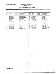 Door, Front Panel And Lint Filter Page 2 parts for Frigidaire Dryer FFT7001-80B from AppliancePartsPros.com