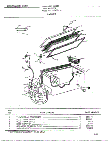 Cabinet parts for Frigidaire Freezer 86457-7A from AppliancePartsPros.com