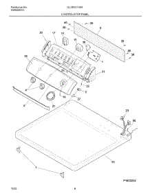 07 - Controls / Top Panel parts for Frigidaire Dryer GLGR331AS4 from AppliancePartsPros.com