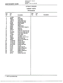 Cabinet parts for Frigidaire Freezer 431258-OB from AppliancePartsPros.com