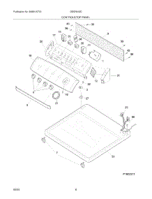 07 - Controls / Top Panel parts for Frigidaire Dryer GSGR642DC0 from AppliancePartsPros.com