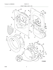 05 - Front Panel / Lint Filter parts for Frigidaire Dryer FAQE7017KB0 from AppliancePartsPros.com