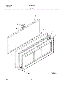 03 - Door parts for Frigidaire Freezer FFC13K1AW1 from AppliancePartsPros.com