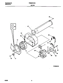 05 - P16m0019 Motor,Blower parts for Frigidaire Dryer FDE855RHS0 from AppliancePartsPros.com