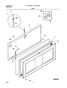 03 - Door parts for Frigidaire Freezer FFC13C3AW1 from AppliancePartsPros.com