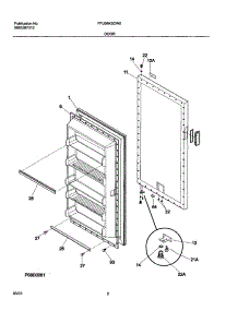 03 - Door parts for Frigidaire Freezer FFU09K0CW0 from AppliancePartsPros.com