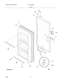03 - Door parts for Frigidaire Freezer FFU11FK0DW2 from AppliancePartsPros.com