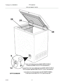 03 - Replacement Parts parts for Frigidaire Freezer FFFC05M2KW from AppliancePartsPros.com