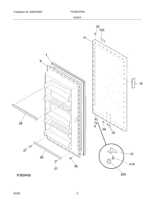 03 - Door parts for Frigidaire Freezer FFU09K0FW0 from AppliancePartsPros.com