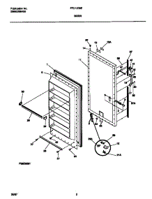 02 - Door parts for Frigidaire Freezer FFU12D9EW2 from AppliancePartsPros.com