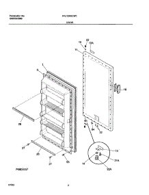 03 - Door parts for Frigidaire Freezer FFU12K0CW1 from AppliancePartsPros.com