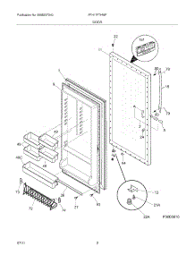 03 - Door parts for Frigidaire Freezer FFH17F7HWF from AppliancePartsPros.com