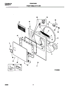 03 - P16d0023 Frnt Pnl,Door parts for Frigidaire Dryer FSE447GHS0 from AppliancePartsPros.com