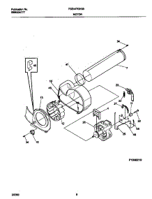 05 - P16m0019 Motor,Blower parts for Frigidaire Dryer FSE447GHS0 from AppliancePartsPros.com