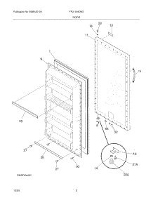 03 - Door parts for Frigidaire Freezer FFU1464DW2 from AppliancePartsPros.com