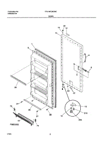 03 - Door parts for Frigidaire Freezer FFU14FC6CW0 from AppliancePartsPros.com