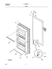 03 - Door parts for Frigidaire Freezer FFU14M2AW1 from AppliancePartsPros.com