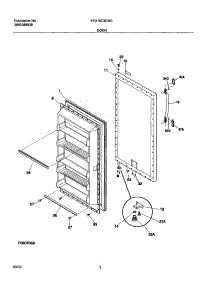 03 - Door parts for Frigidaire Freezer FFU14C3CW0 from AppliancePartsPros.com