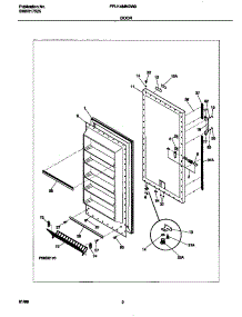 02 - Door parts for Frigidaire Freezer FFU14M8GW0 from AppliancePartsPros.com