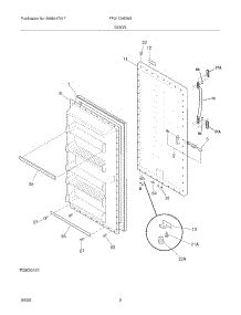 03 - Door parts for Frigidaire Freezer FFU1724DW3 from AppliancePartsPros.com