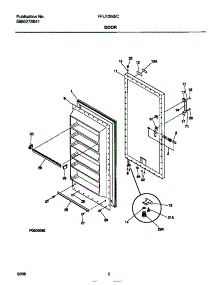 02 - Door parts for Frigidaire Freezer FFU12M5CW1 from AppliancePartsPros.com