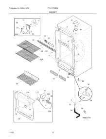 05 - Cabinet parts for Frigidaire Freezer FFU14FK0DW2 from AppliancePartsPros.com