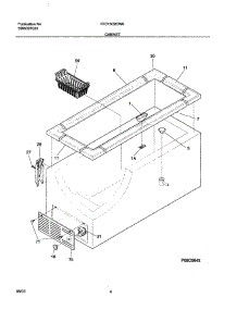 05 - Cabinet parts for Frigidaire Freezer FFC13C2CW0 from AppliancePartsPros.com