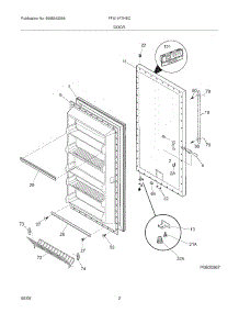 03 - Door parts for Frigidaire Freezer FFU14F7HBC from AppliancePartsPros.com