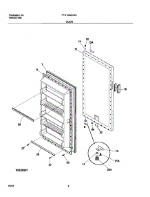 03 - Door parts for Frigidaire Freezer FFU14K2CW0 from AppliancePartsPros.com