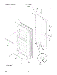 03 - Door parts for Frigidaire Freezer FFU17FC4CW2 from AppliancePartsPros.com
