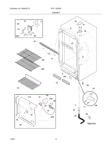 05 - Cabinet parts for Frigidaire Freezer FFU1152DW2 from AppliancePartsPros.com