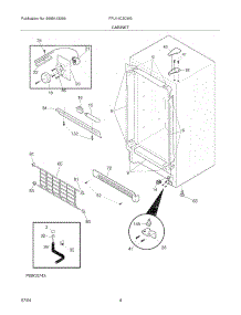 05 - Cabinet parts for Frigidaire Freezer FFU14C3CW3 from AppliancePartsPros.com